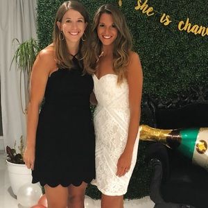 White strapless dress